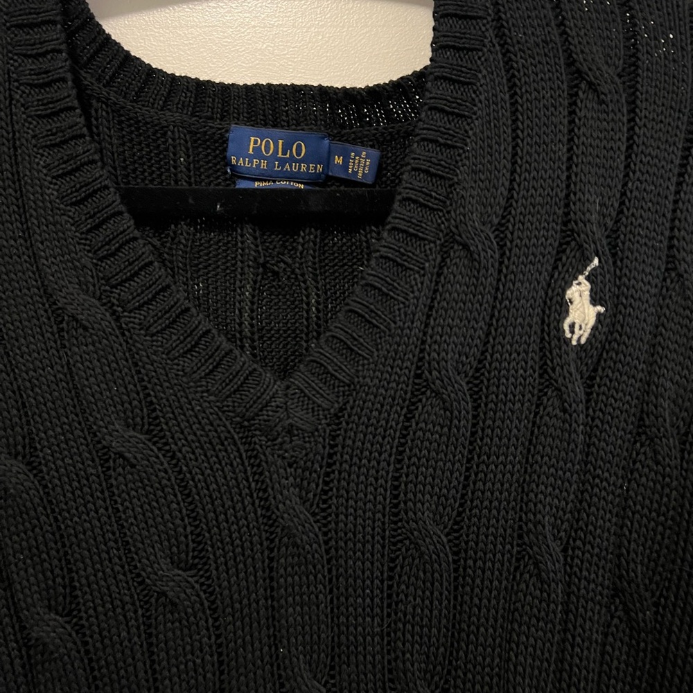 Ralph Lauren Women's Black V-Neck Sweater - Picture 2 of 3